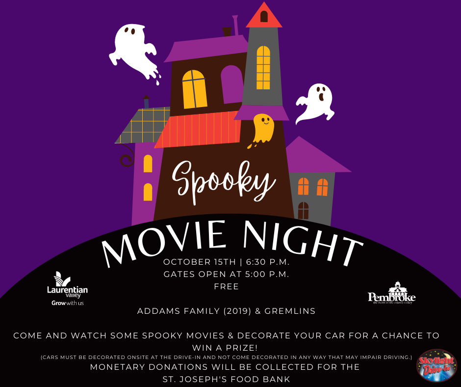 Spooky movie night 2022 poster. 