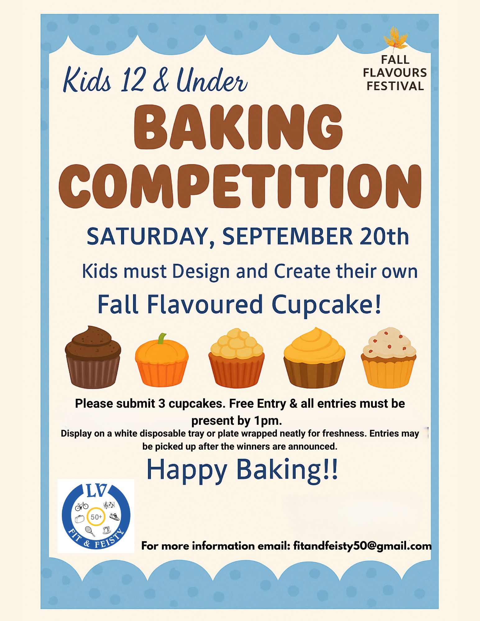 Kids 12 and under baking competition poster.