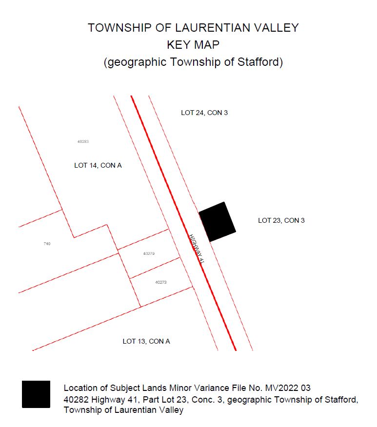 Image of key map showing subject property for file MV2022 03.