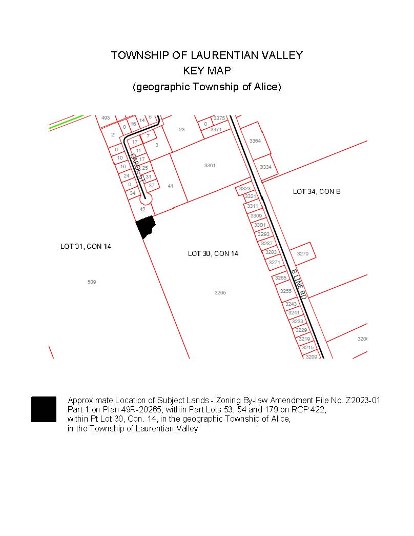 Image of key map showing subject property for file Z2023 01.
