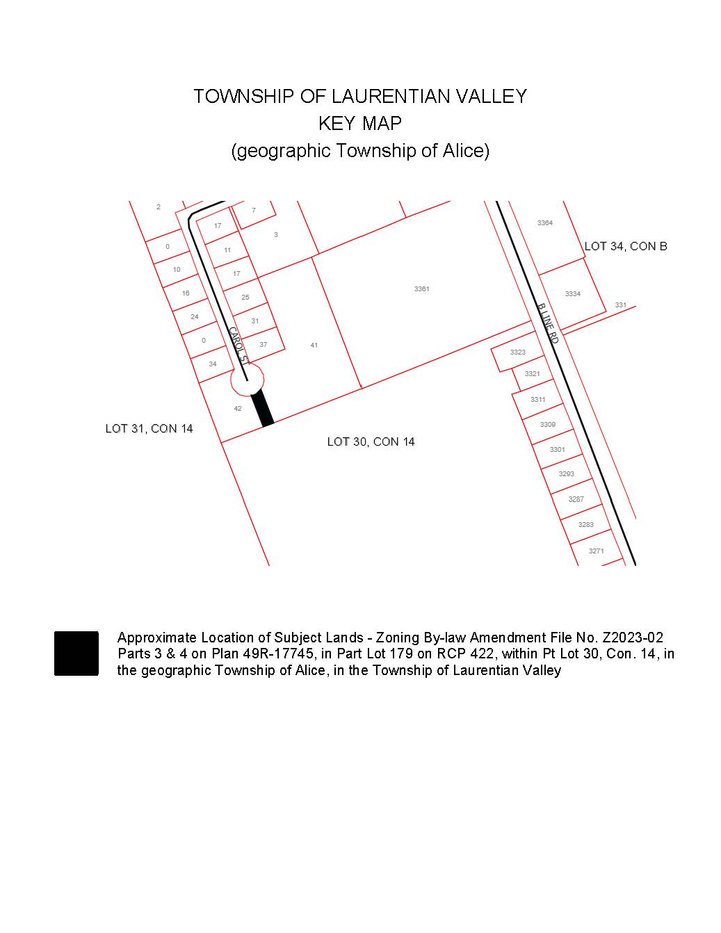 Image of key map showing subject property for file Z2023 02.