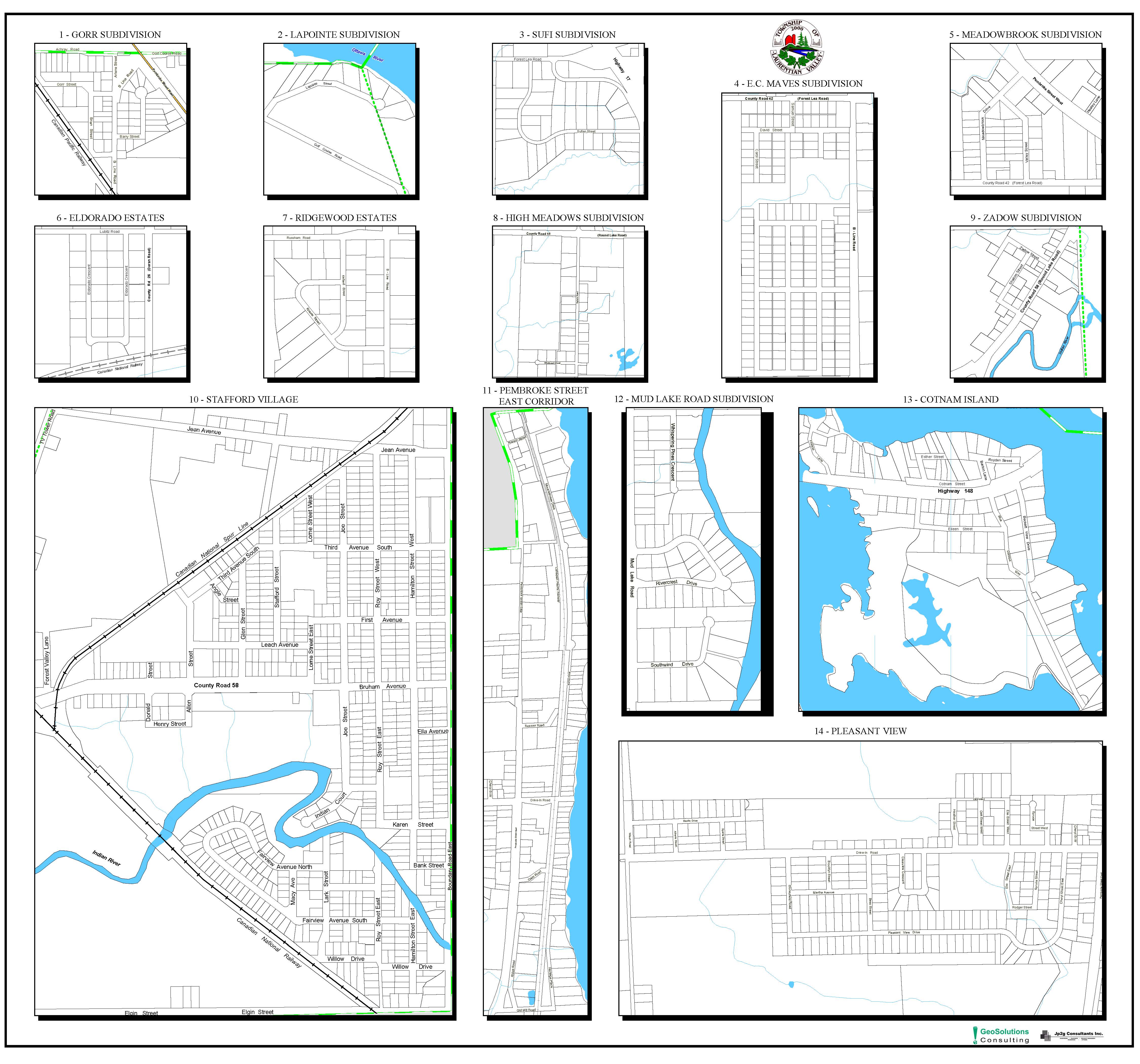 Inset map of the Township of Laurentian Valley.