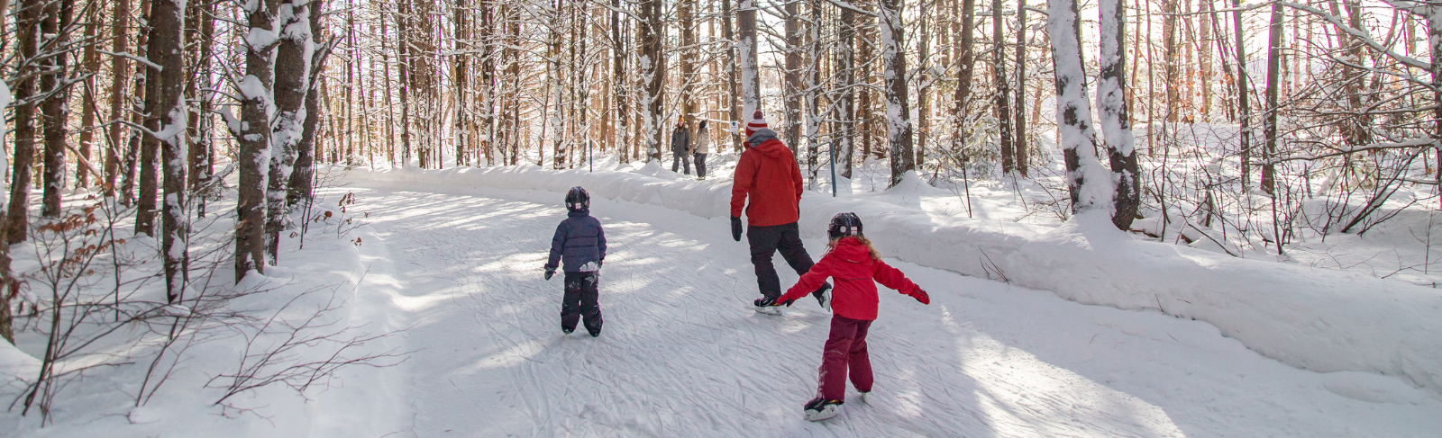 People skating on the LV Skating Trail.