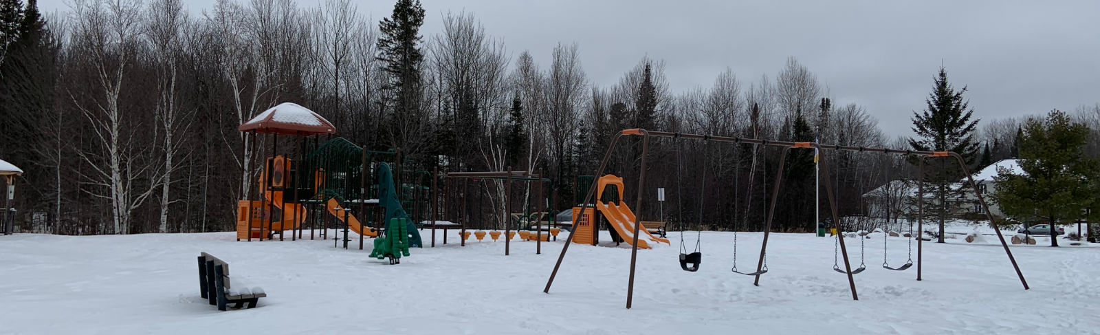 Play structure in the winter.
