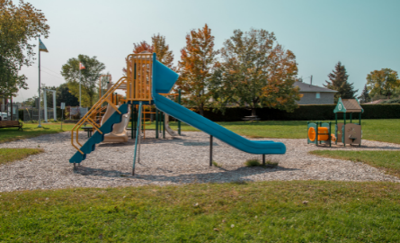 A slide play structure at Pleasant View Park.