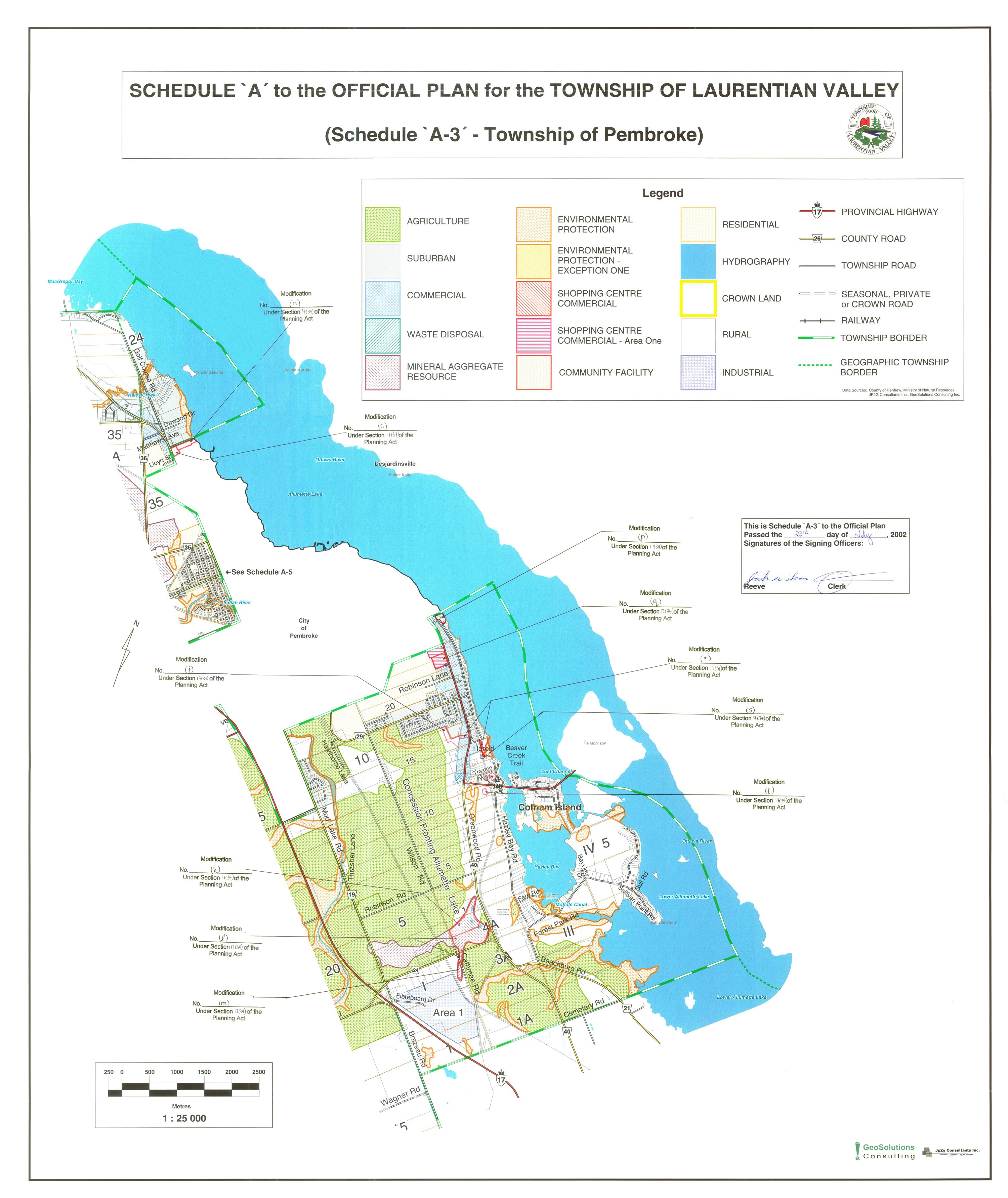 A map of schedule A to the Official Plan for the Township of Laurentian Valley - Township of Pembroke.