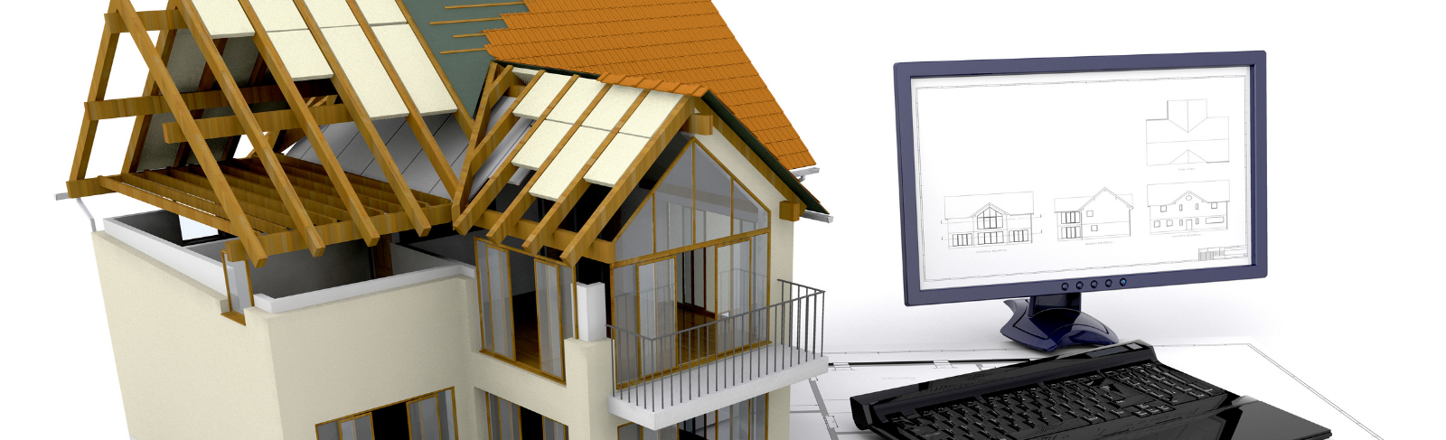 A model of a house being built and designed.