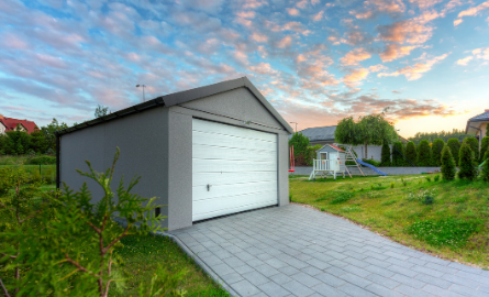 A free standing garage.