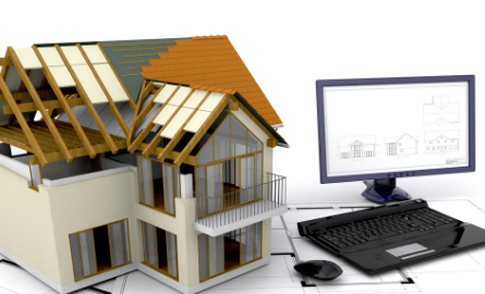 A model of a house being built and designed.