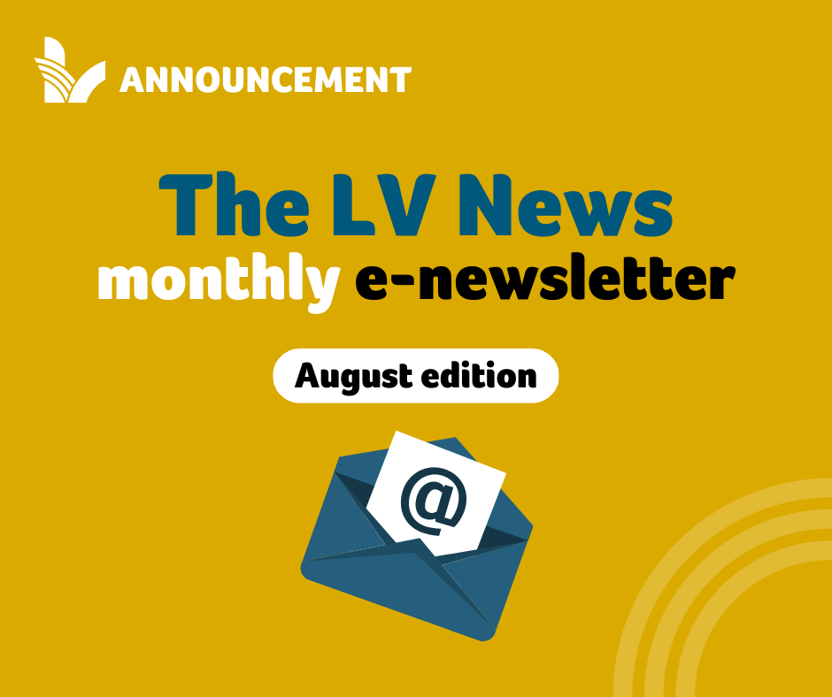 Graphic with information about the August e-newsletter.