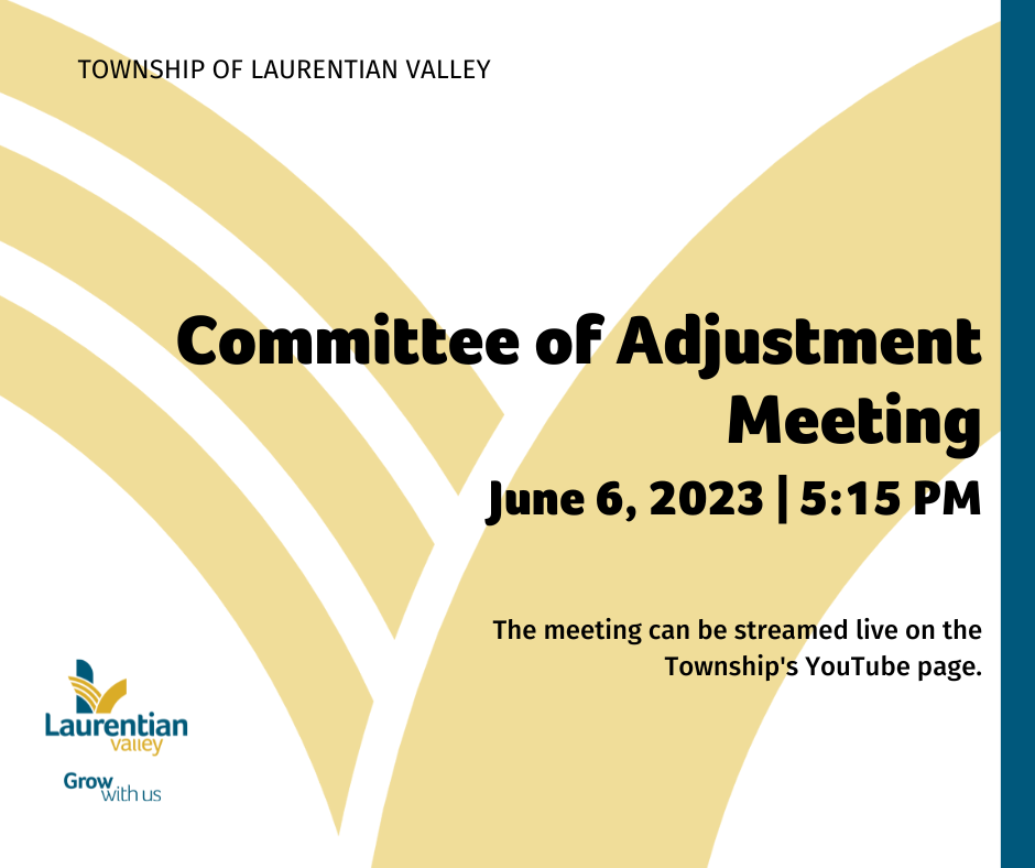 Graphic with committee of adjustment meeting information.