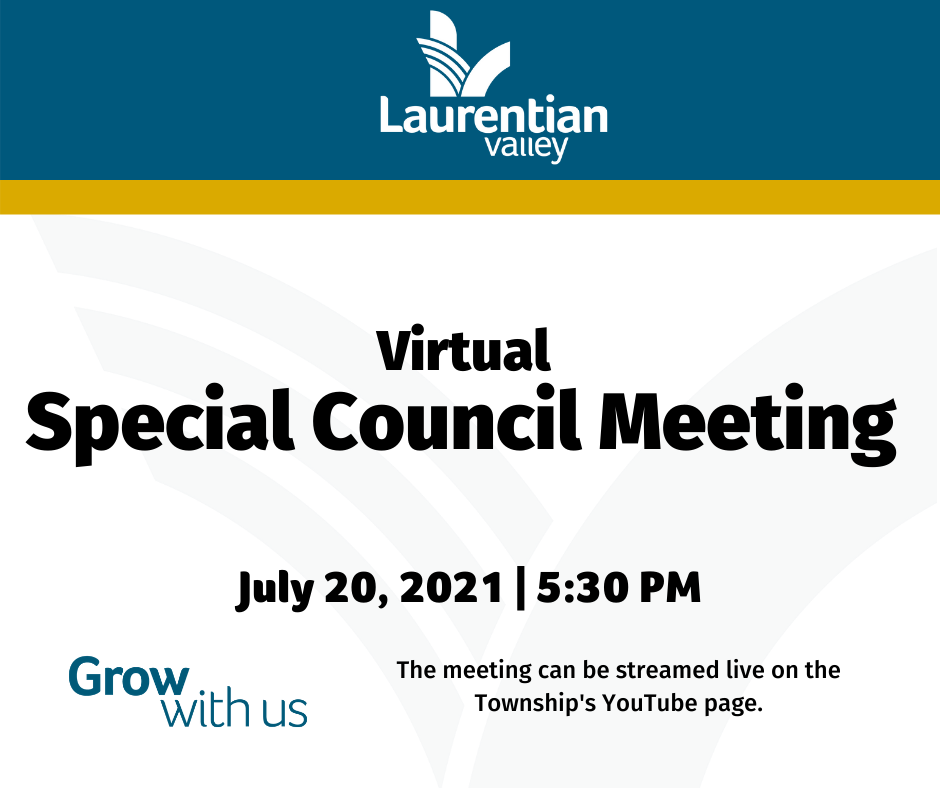 Graphic with information about the virtual Special Council Meeting.