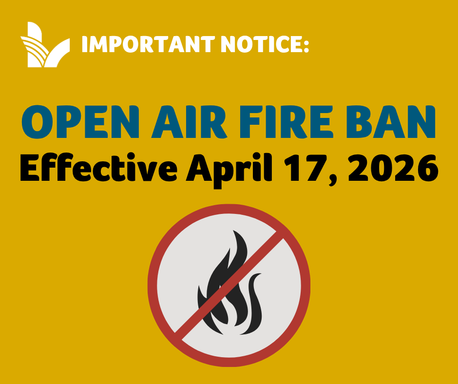 Graphic announcing a full fire ban in the township.