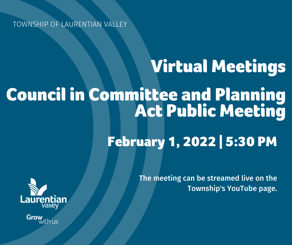 Graphic with information about the Council in Committee Meeting on February 1, 2022