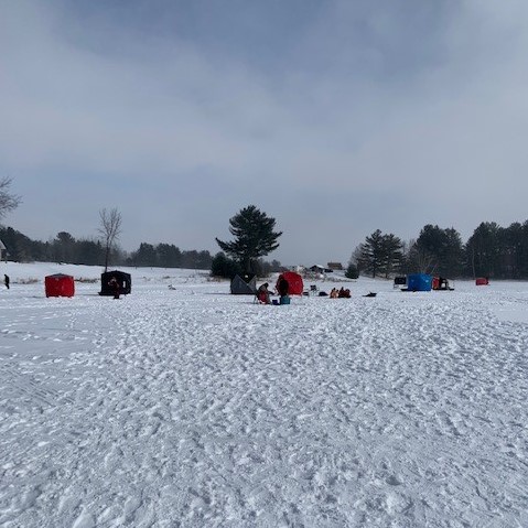 2022 Ice Fishing Derby landscape view during the event.