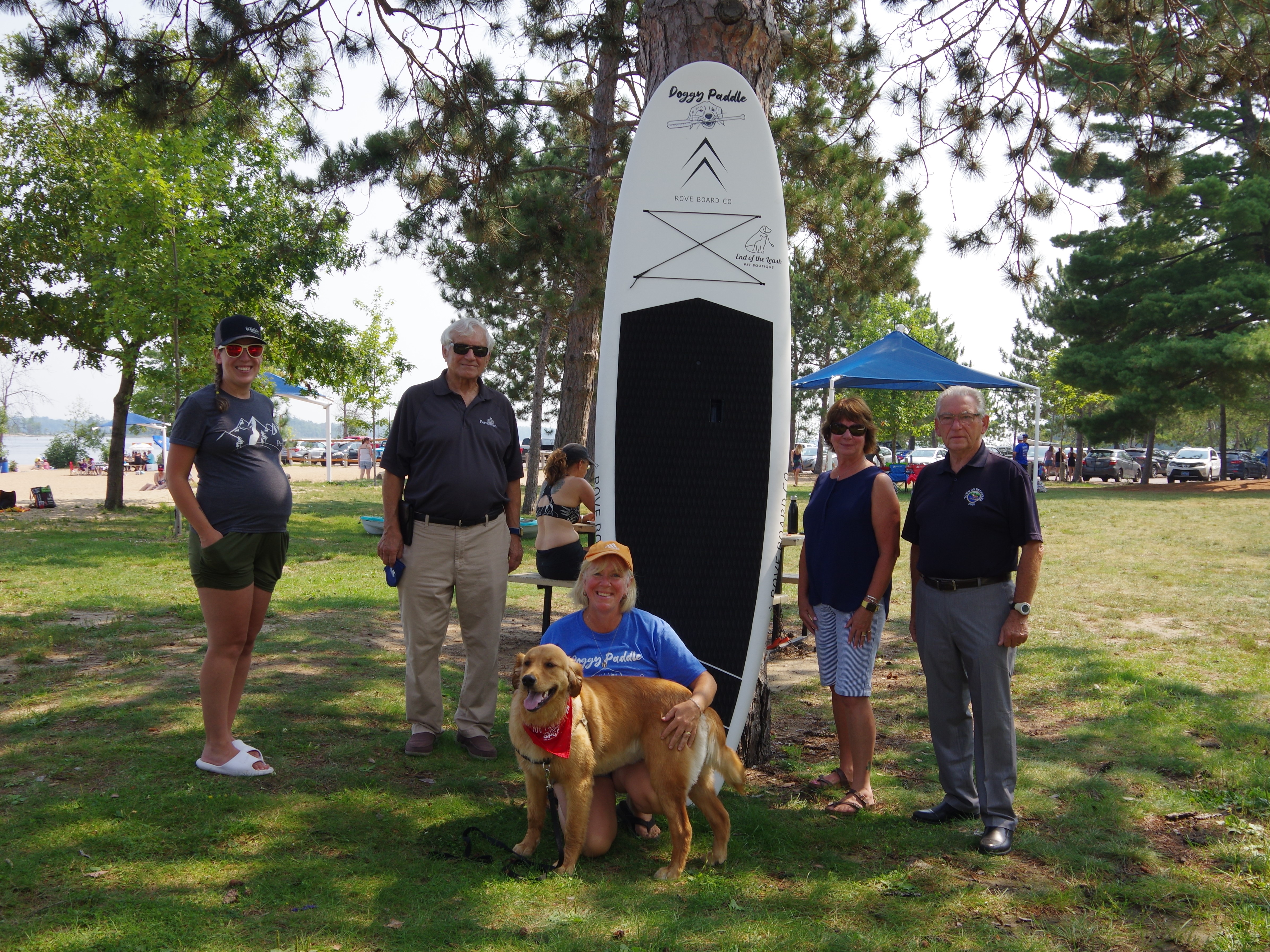 Doggy Paddle Photo with Mayor Lemay from the City of Pembroke, Reeve Robinson from the Township of Laurentian Valley, and Mayor Sweet from the Town of Petawawa.