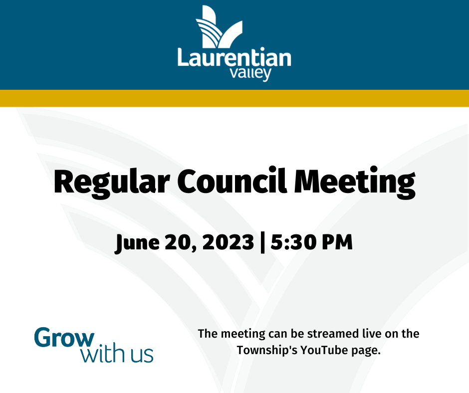 Graphic with regular council meeting details.