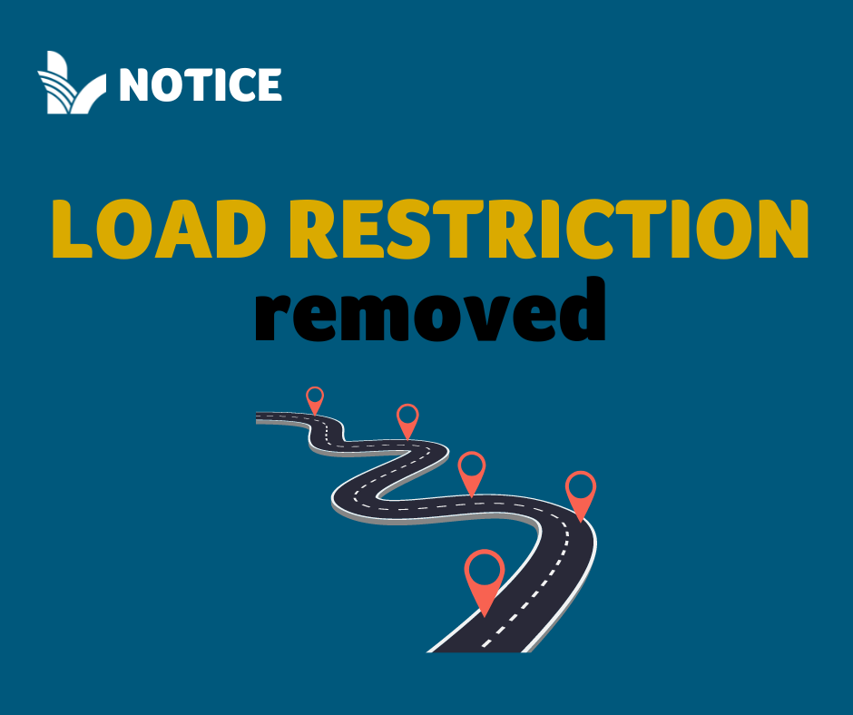 Graphic about spring load restrictions for 2023 no longer in effect.