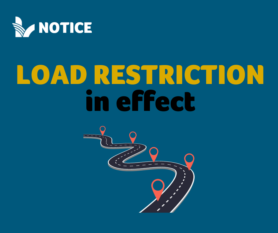 Graphic with spring 2023 road load restrictions.