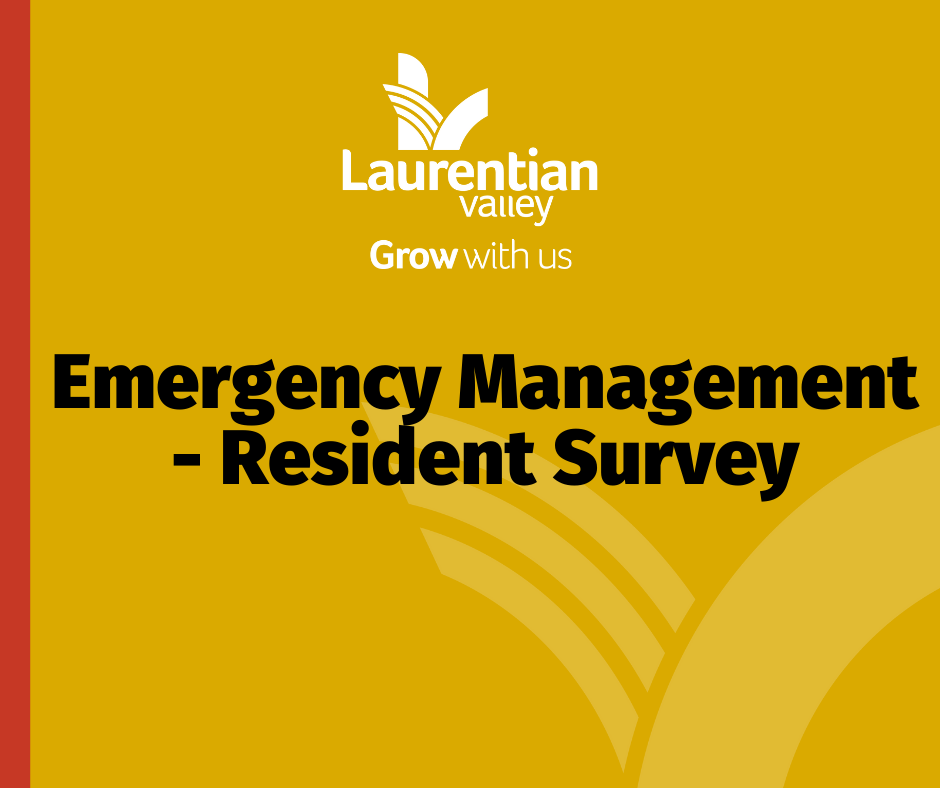 Graphic announcing resident survey.