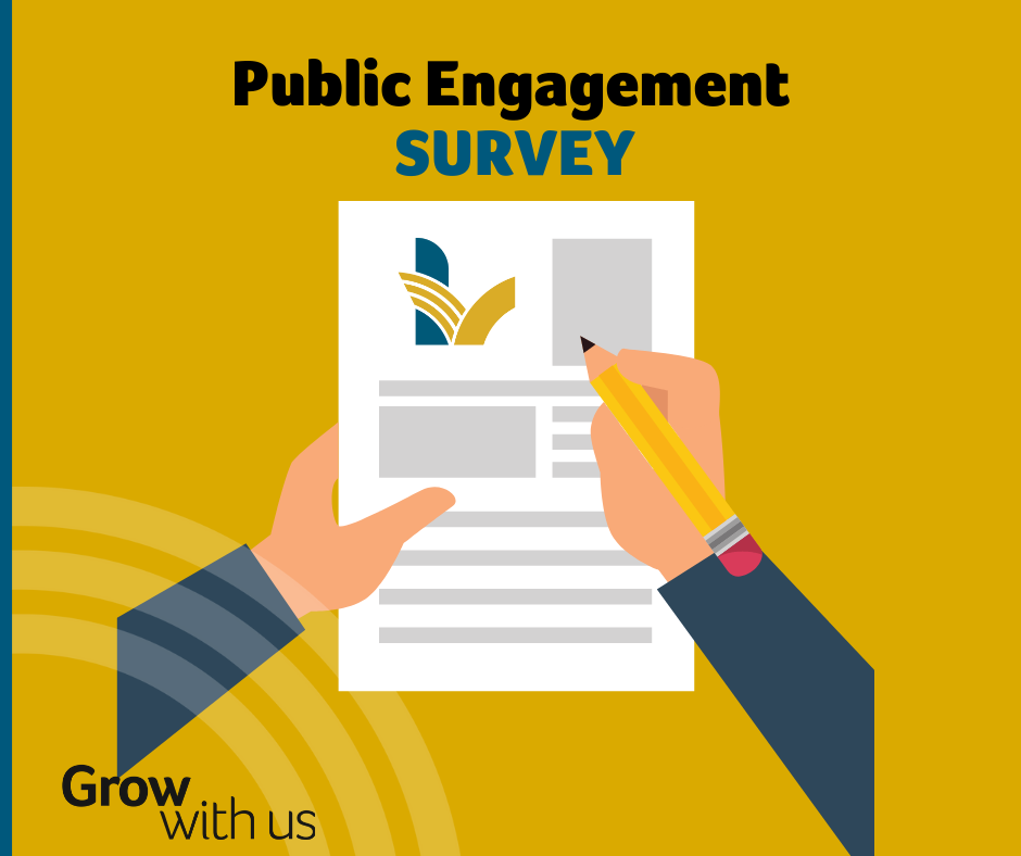 Graphic with text that reads Public Engagement Survey.