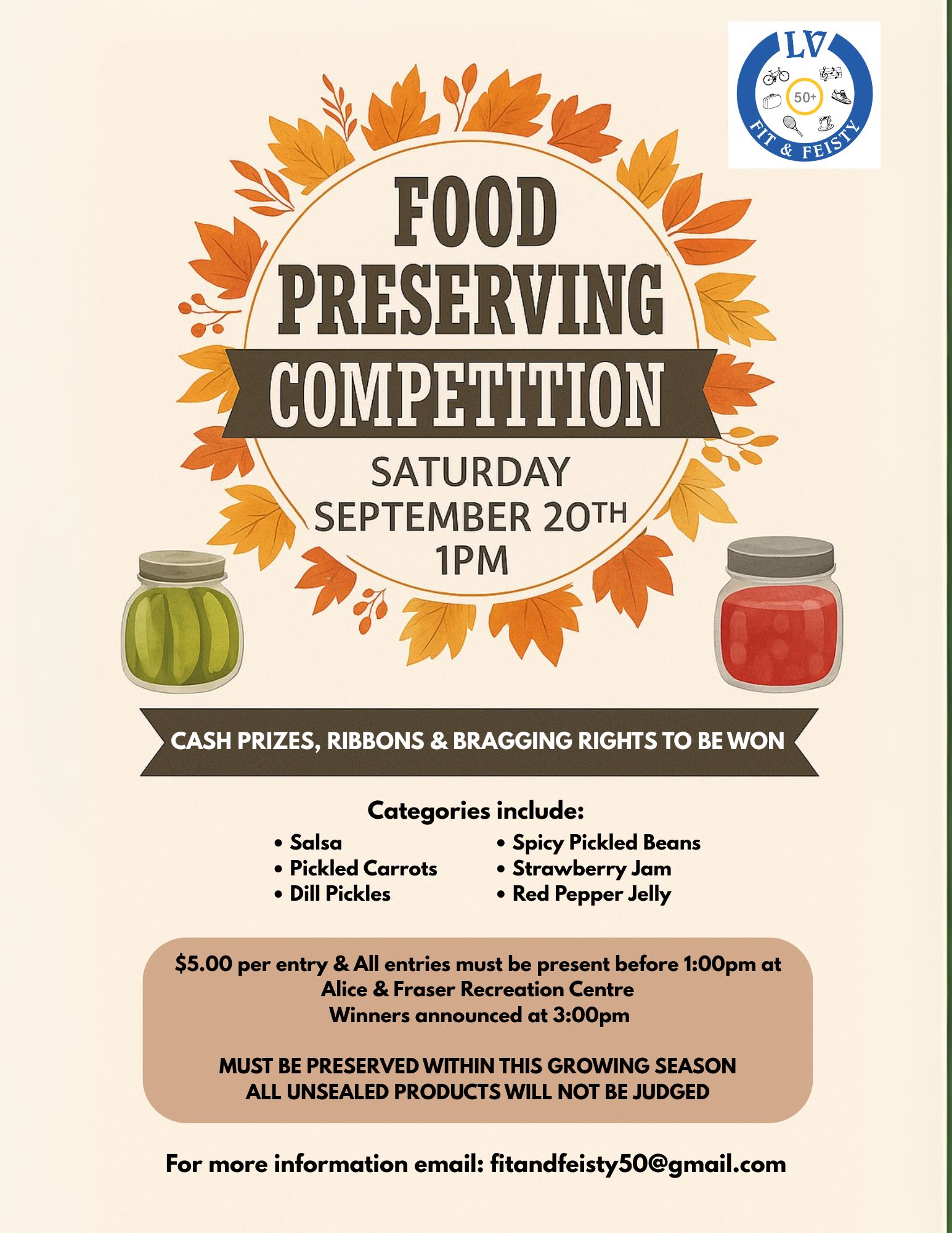 Food preserving contest poster.
